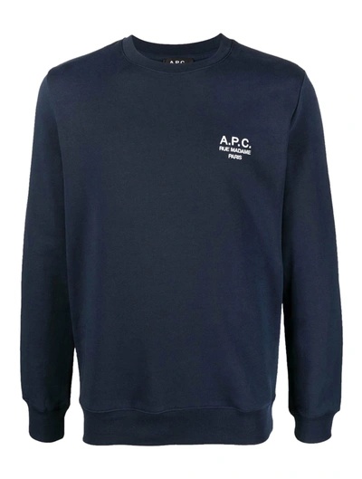 Apc Printed Sweatshirt In Blue