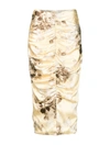 Alessandra Rich Printed Silk-blend Satin Midi Skirt In Nude & Neutrals