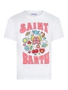 Mc2 Saint Barth Women`s Cotton T-shirt With Saint Barth Print In White