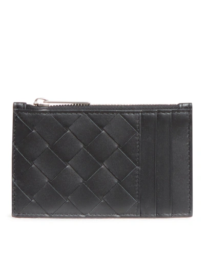 Bottega Veneta Braided Card Case In Black