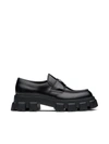 Prada Monolith Lug Sole Loafer In Black