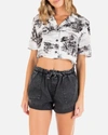 Inmocean Women's Beach Walk Crop Camp Shirt In Black