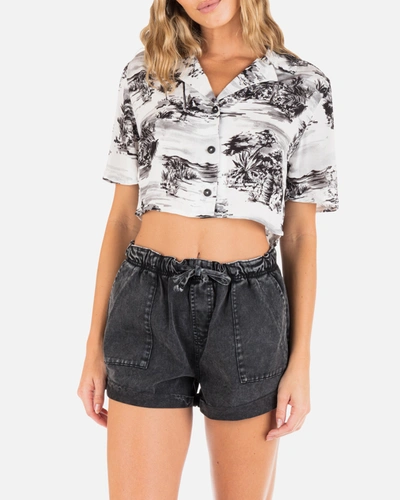 Inmocean Women's Beach Walk Crop Camp Shirt In Black