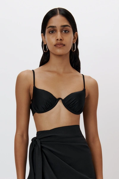 Jonathan Simkhai Aspen Bikini Top In Black