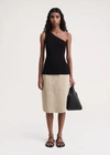 Totême One-shoulder Ribbed-knit Top In Black
