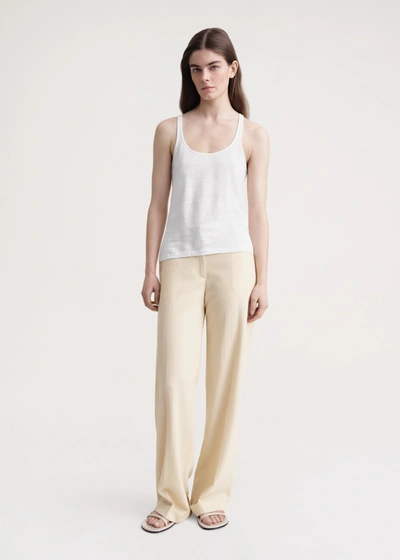 Totême Linen Racerback Waistcoat Top In White