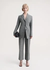 Totême Toteme Womens Grey Melange Single-breasted Jersey Wool And Recycled Polyamide-blend Blazer In Grey Melange