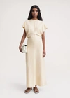 Totême Crinkle Slouch Waist Dress In Bleached Sand