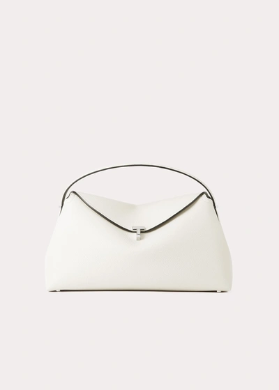 TOTÊME T-LOCK GRAINED-LEATHER TOP HANDLE MILK