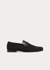 Totême Leather-trimmed Canvas Penny Loafers In Black