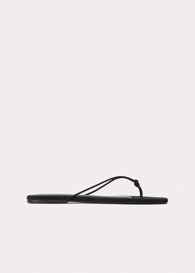 TOTÊME KNOTTED LEATHER FLIP FLOPS BLACK