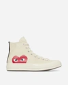 COMME DES GARÇONS PLAY CONVERSE BIG HEART CHUCK 70 HI SNEAKERS MILK