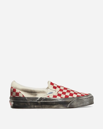 Vans Off-white Og Classic Slip-on Lx Stressed Sneakers In Red