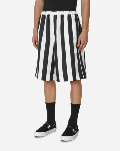 Comme Des Garcons Black Polyester Stripe Shorts In Black