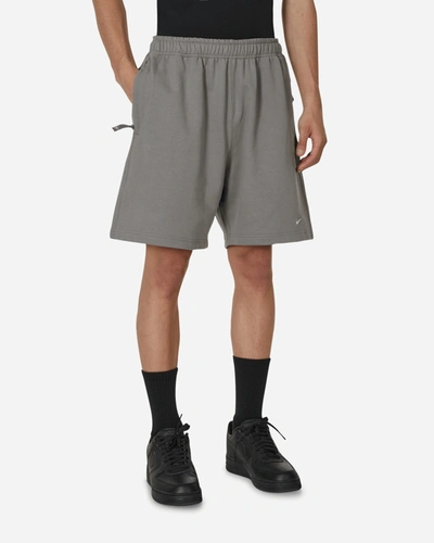 Nike Solo Swoosh French Terry Shorts Flat Pewter In Grey