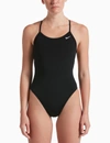 Nike Women's Swim Lace-up Tie-back One-piece Swimsuit In Black