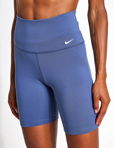 Nike Dri-fit One 7" Biker Shorts In Blue
