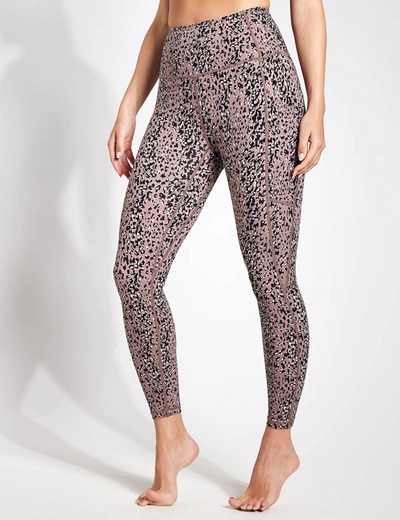 Varley Lets Go High Rise Leggings 25 Taupe Rattlesnake In Pink