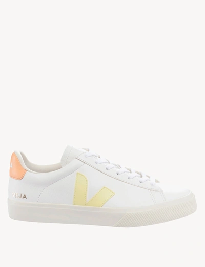 Veja White Campo Chromefree Leather Sneakers In Natural/natural