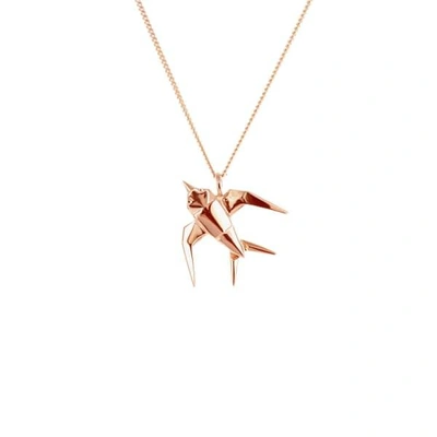Gucci Mini Swallow Necklace Rose Gold