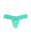 HANKY PANKY SIGNATURE LACE LOW RISE THONG AGAVE GREEN