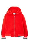 Burberry Sweatshirt With Hood And Zip Closure In Cotton Jersey With University Logo Lettering Prints On The B In Bold Red