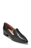 Cole Haan Vivian Pointed Toe Loafer In Black Ltr