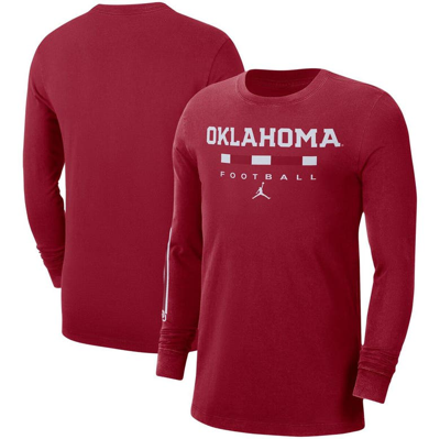 Jordan Brand Crimson Oklahoma Sooners Word Long Sleeve T-shirt