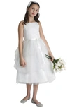 US ANGELS US ANGELS KIDS' FIRST COMMUNION SLEEVELESS LACE & TULLE DRESS