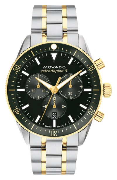 MOVADO MOVADO HERITAGE CALENDOPLAN CHRONOGRAPH BRACELET WATCH, 42MM