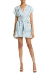 Alexis Ruth Floral Smocked Waist Minidress In Blue Bloom