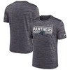 NIKE NIKE ANTHRACITE CAROLINA PANTHERS YARDLINE VELOCITY PERFORMANCE T-SHIRT