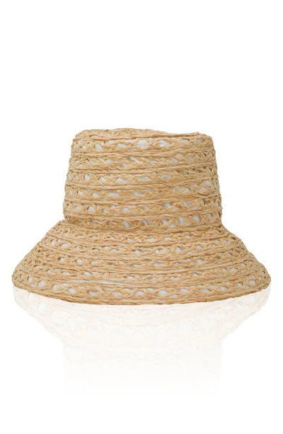 Gigi Burris Millinery Ida Raffia Bucket Hat In Beige/ Ivory