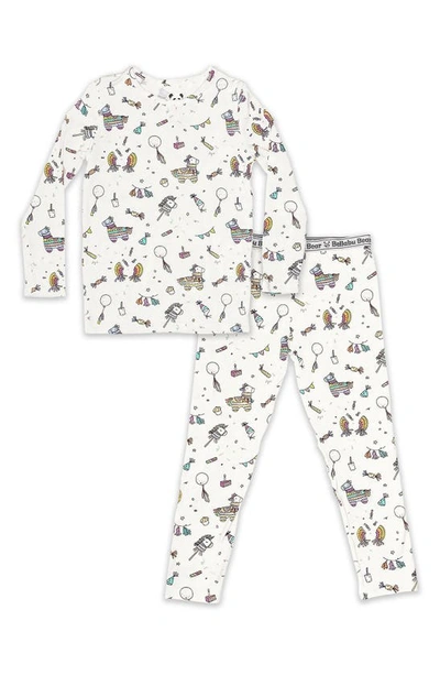 BELLABU BEAR KIDS' PIÑATA FITTED TWO-PIECE PAJAMAS