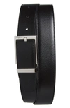 Ferragamo Classic Leather Reversible Belt In Nero Hickory