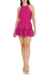 Dress The Population Kaylee Halter Mini Dress In Hibiscus