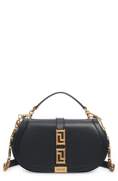 Versace Greca Goddess Shoulder Bag In Black