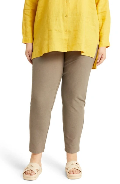 Eileen Fisher Slim Ankle Pants In Cobblestone