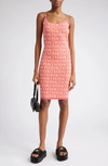 Versace Allover Logo-print Knitted Dress In 5p150 Fuschia Pink