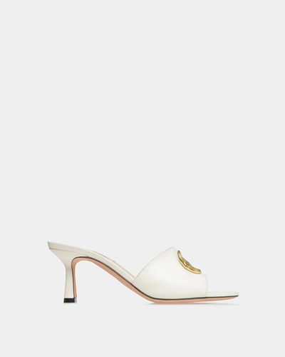 Bally Emblem Sandals In Bone Leather In Beige