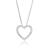 Vir Jewels 1 Cttw Lab Grown Diamond Heart Pendant Necklace .925 Sterling Silver 2/3 Inch With 18 Inch Chain In Silver