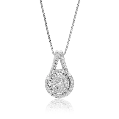 Vir Jewels 1/5 Cttw Lab Grown Diamond Composite Pendant Necklace .925 Sterling Silver 1/2 Inch With 18 Inch Cha In Grey