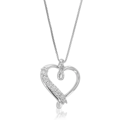 Vir Jewels 1/12 Cttw Lab Grown Diamond Heart Pendant Necklace .925 Sterling Silver 2/3 Inch With 18 Inch Chain