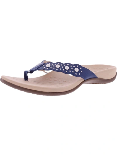 Vionic Starley Womens Leather Slip On Flip-flops In Multi
