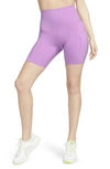 Nike Women's Go Firm-support High-waisted 8" Biker Shorts With Pockets In Rush Fuchsia/black