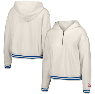 Lusso Style  White St. Louis Cardinals Magnolia Tri-blend Quarter-zip Hoodie
