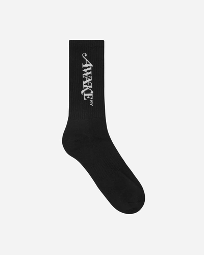 Awake Ny Logo Socks In Black