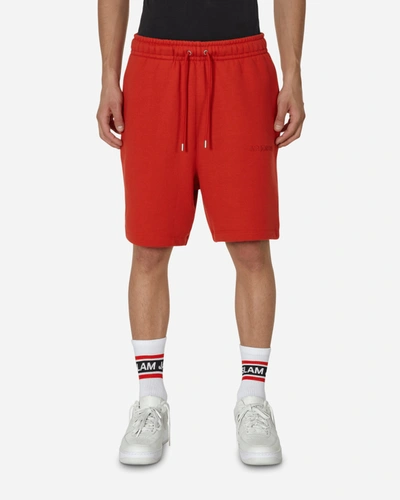 Nike Wordmark Fleece Shorts Mystic In Red