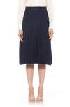 Alexia Admor Eliza Pleated Knit Skirt In Navy