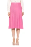 Alexia Admor Eliza Pleated Knit Skirt In Pink